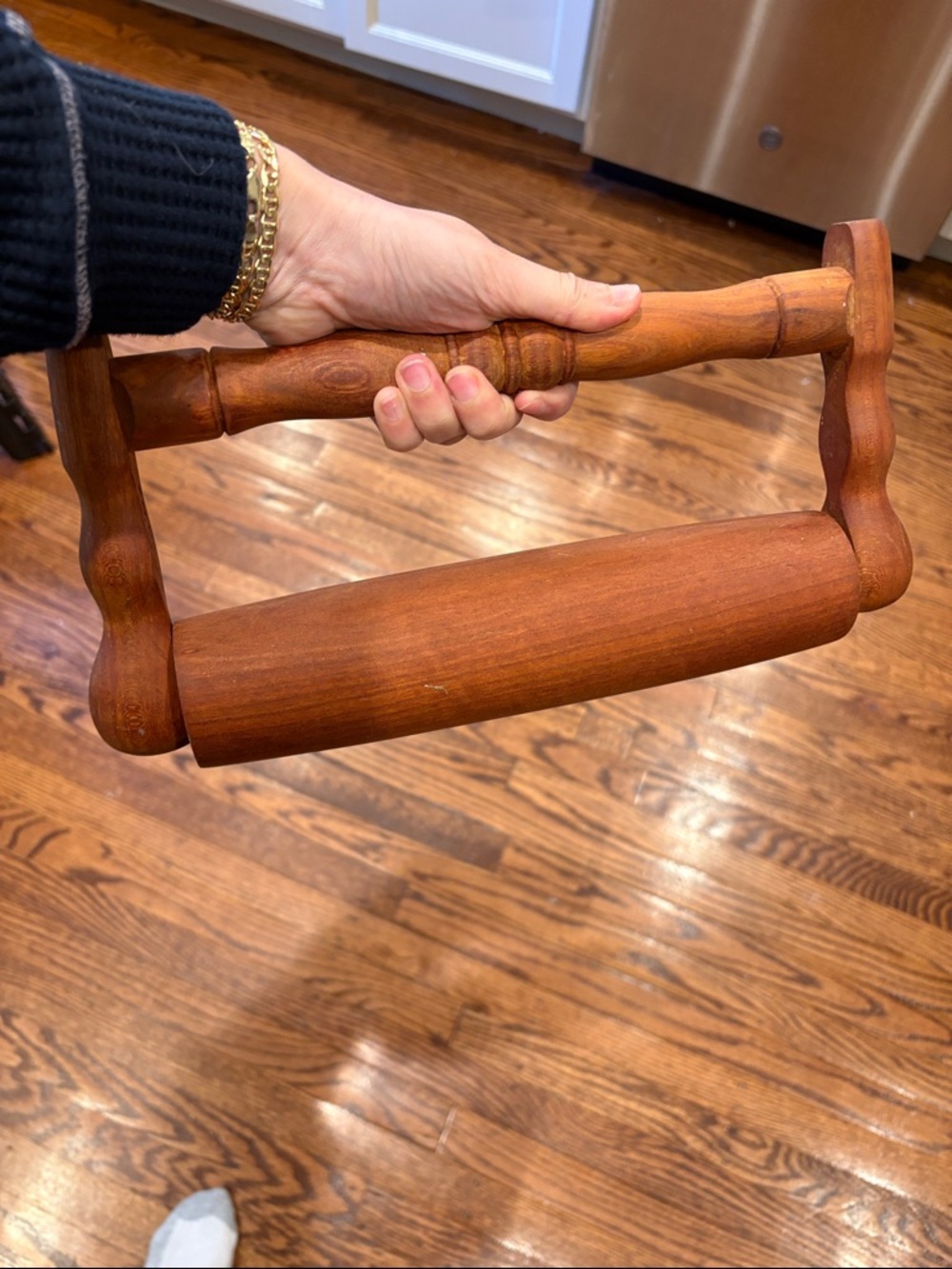 Wooden Rolling Dough Press - Warm Chestnut Finish